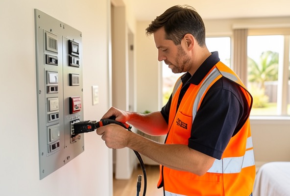 Rescue Electric electrician working in a Fawkner home